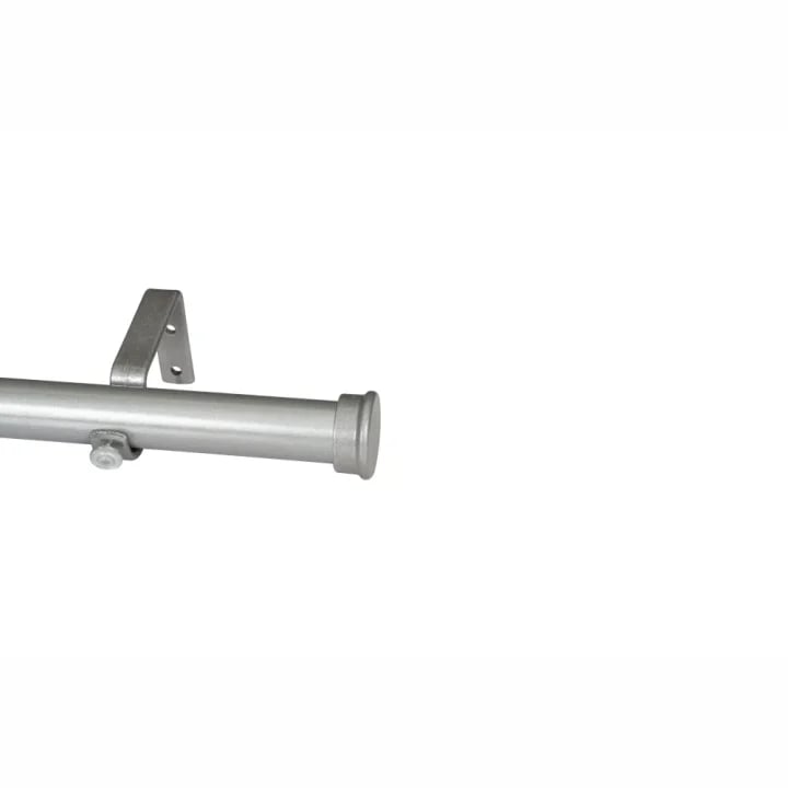 CURTAIN POLE-32MM ELEMENTS SINGLE POLE SET END CAP-SILVER