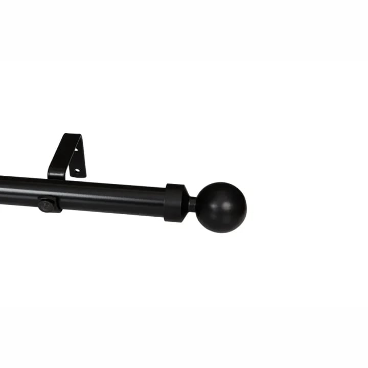 CURTAIN POLE-32MM ELEMENTS SINGLE POLE SET BALL FINIAL-BLACK