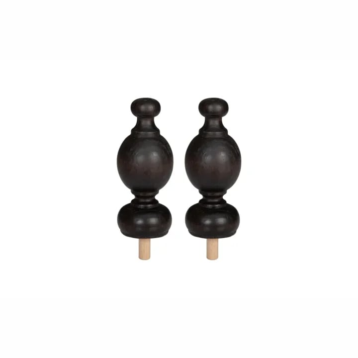 34mm Classic Finials Dark Stain