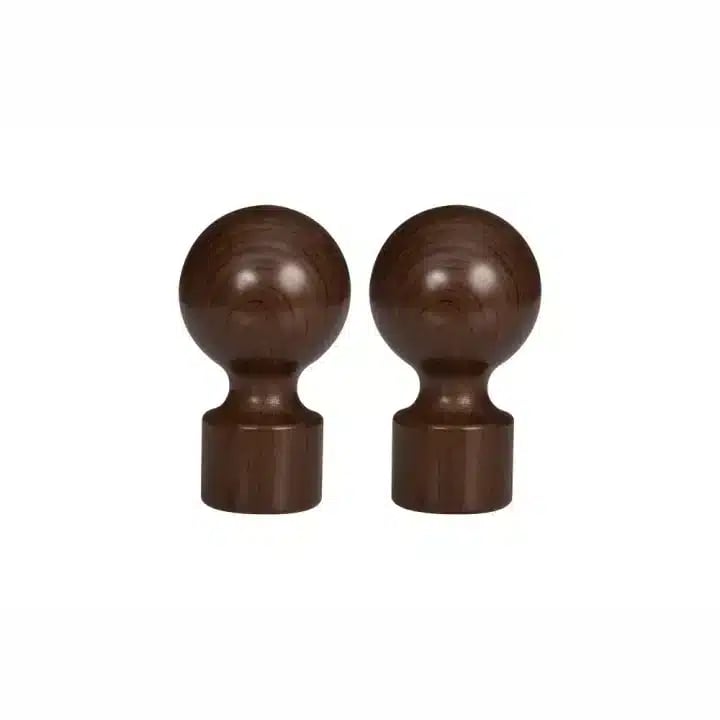 34mm Designer Curtain Pole Ball Finials - Auburn