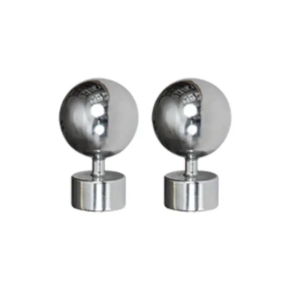 28mm Curtain Pole Ball Finials - Chrome