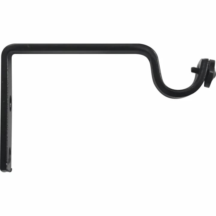 22mm Gothic Curtain Pole Single Wall Brackets - Black