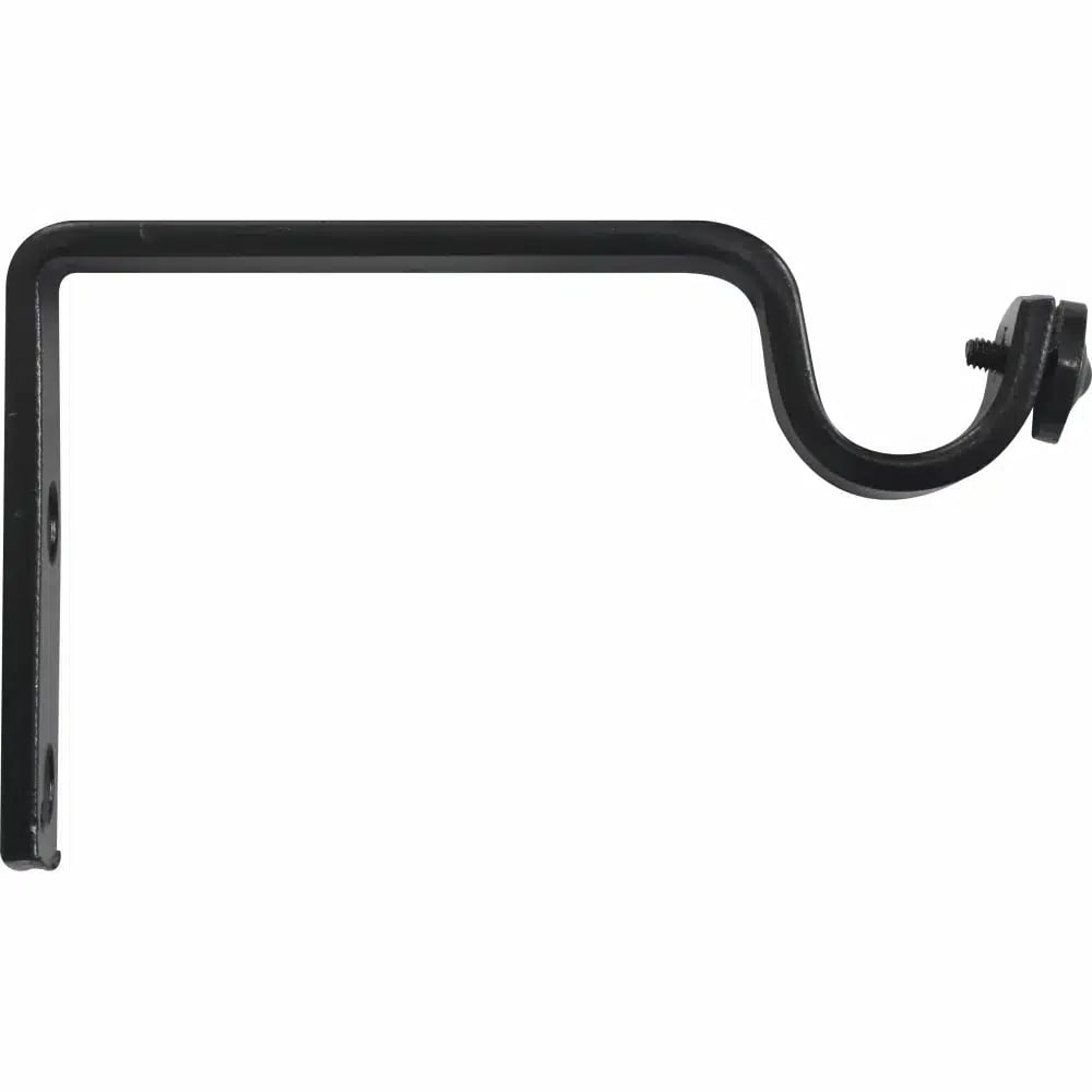 22mm Gothic Curtain Pole Single Wall Brackets - Black