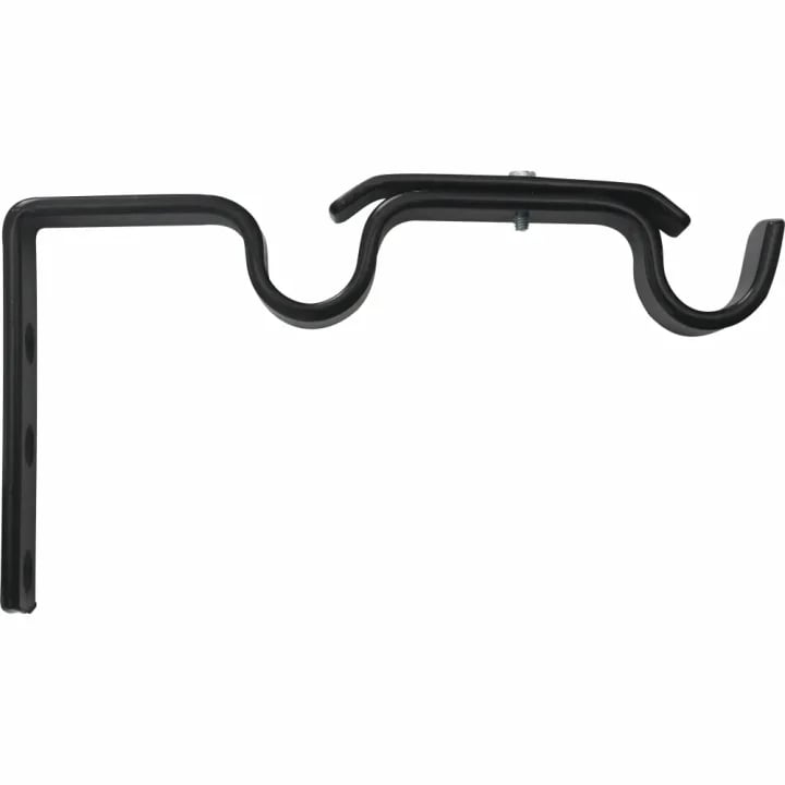22mm Gothic Curtain Pole Double Wall Brackets - Black