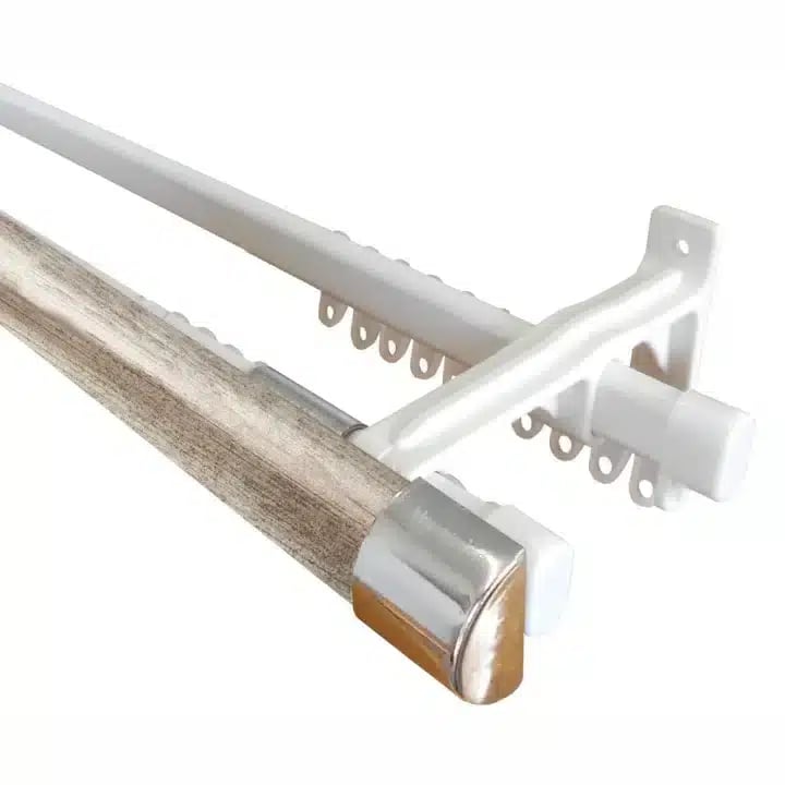 33mm Half Round Pelmet & Track - German Silver