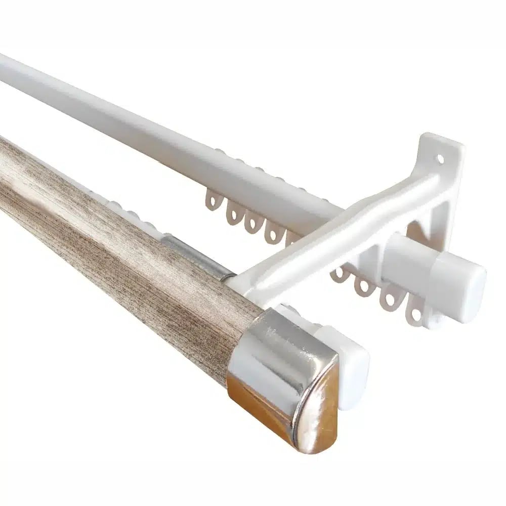 33mm Half Round Pelmet & Track - German Silver