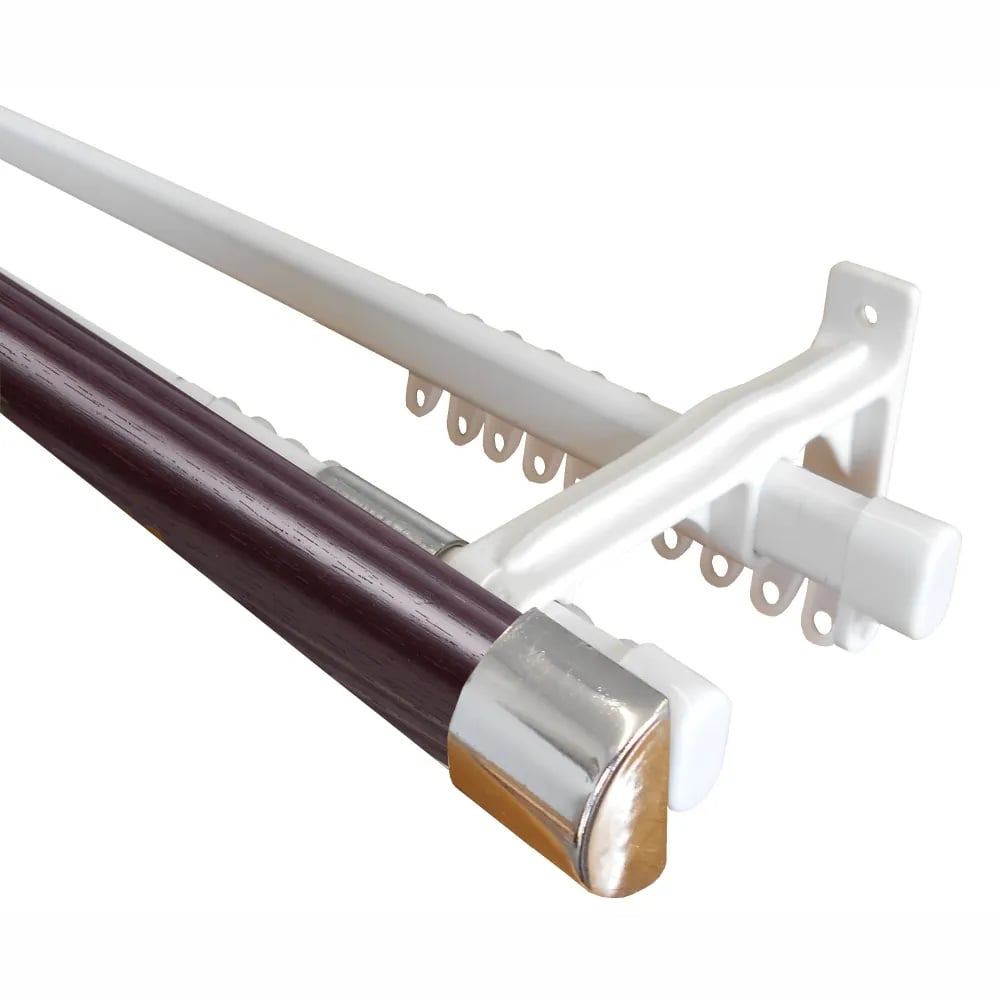 33mm Half Round Pelmet & Track - Mahogany