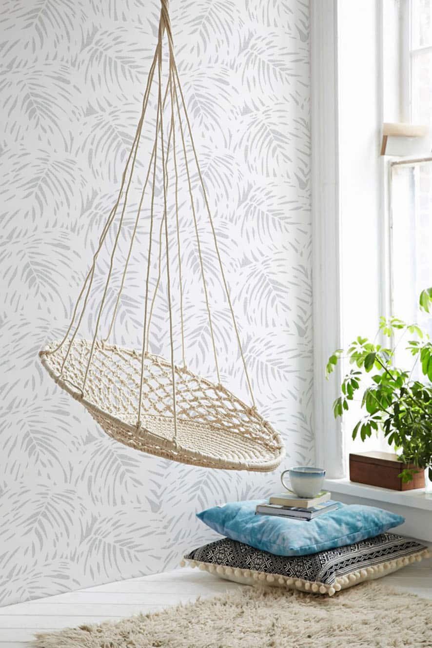 Silhouette Leaf Wallpaper - Grey - Image 2