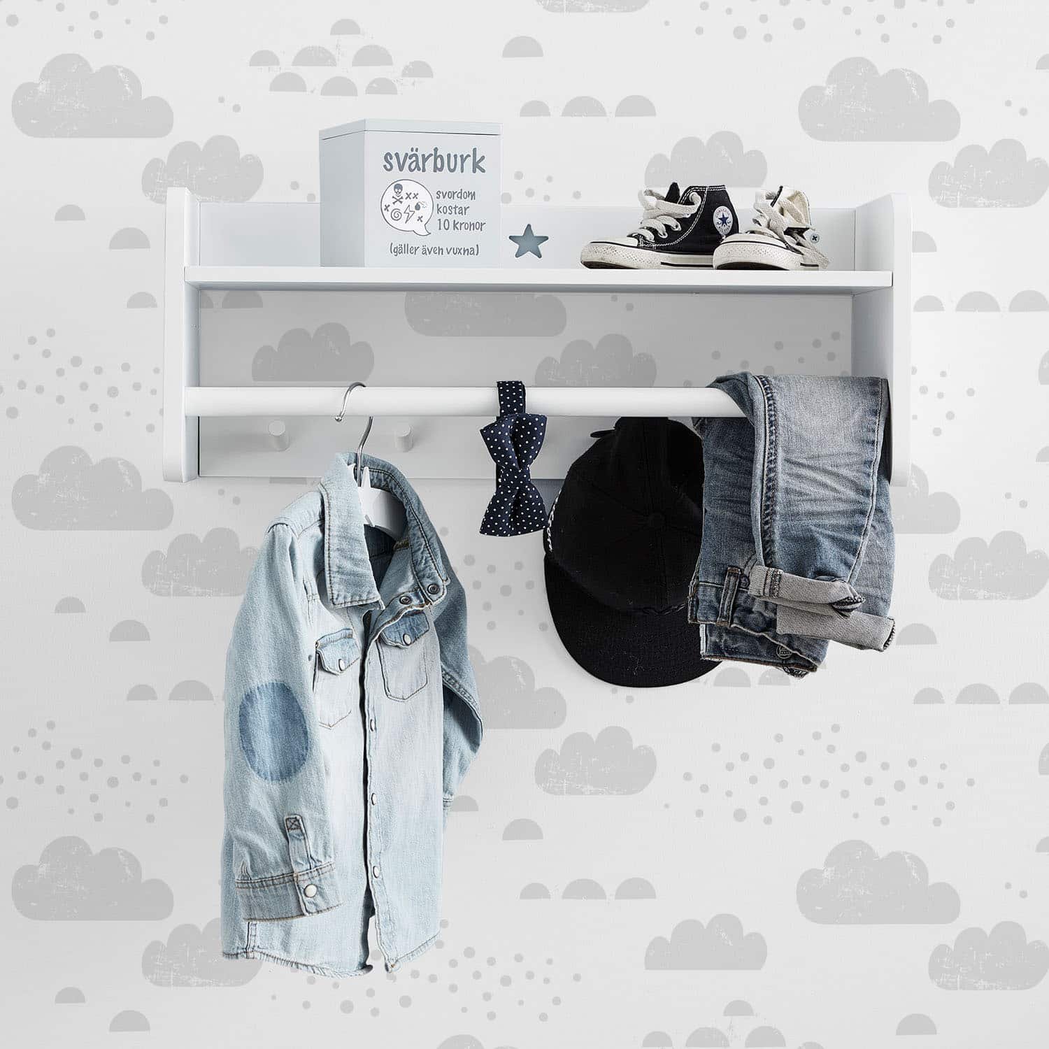 Kids Wallpaper - Cloudy Sky - Grey 2 Kids Wallpaper - Cloudy Sky - Grey - Image 2