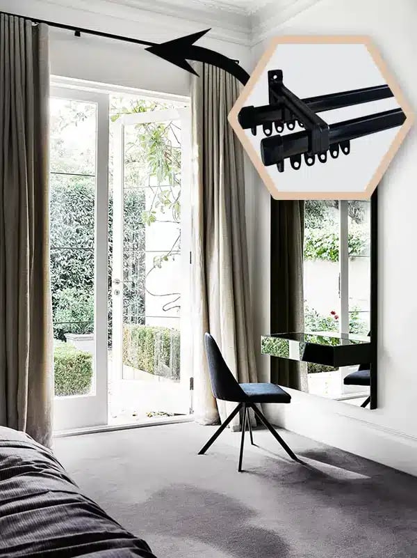 Finishing Touches - Black Curtain Tracks