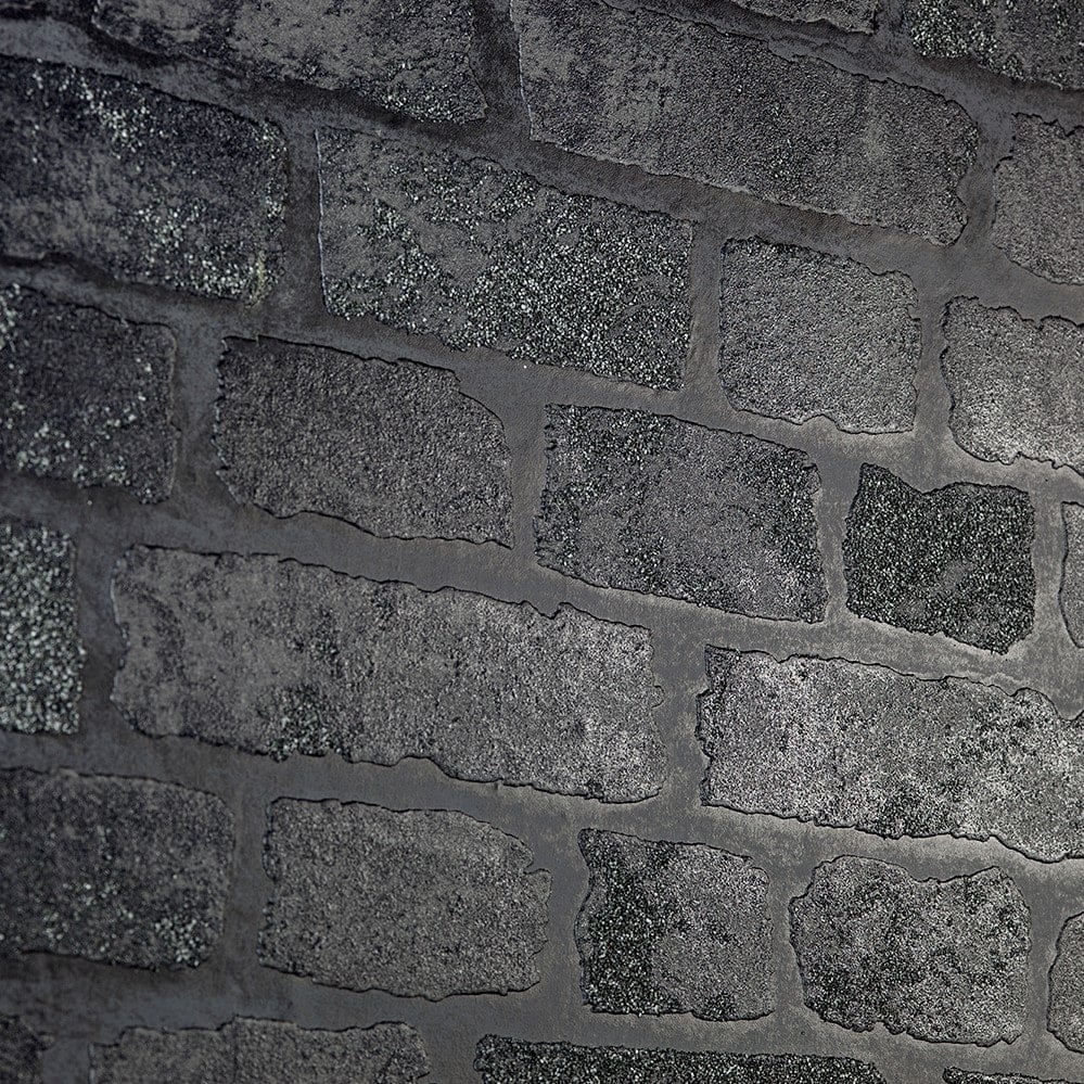 Wallpaper - Bedford Square Brick - Black