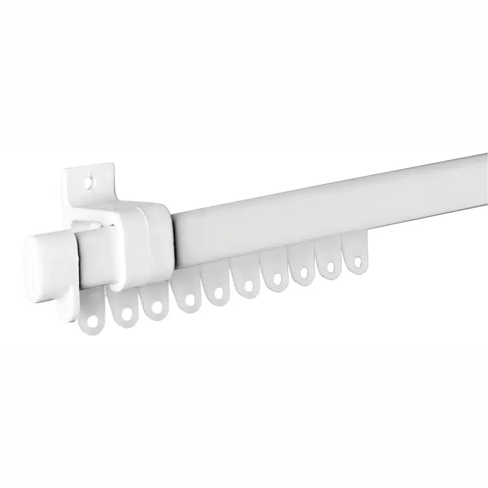 SINGLE CURTAIN TRACK-CLIPPER STEEL TRACK-WHITE