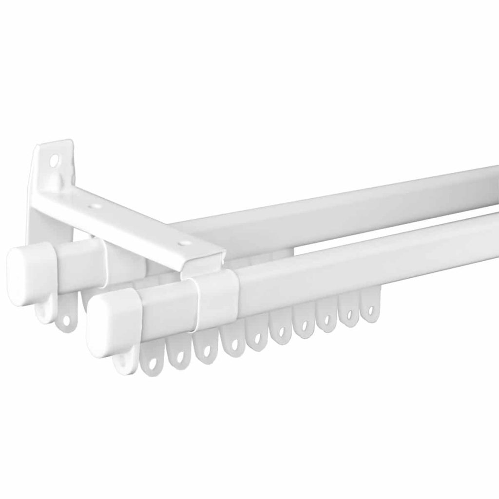 Double Curtain Steel Super C-Track - White