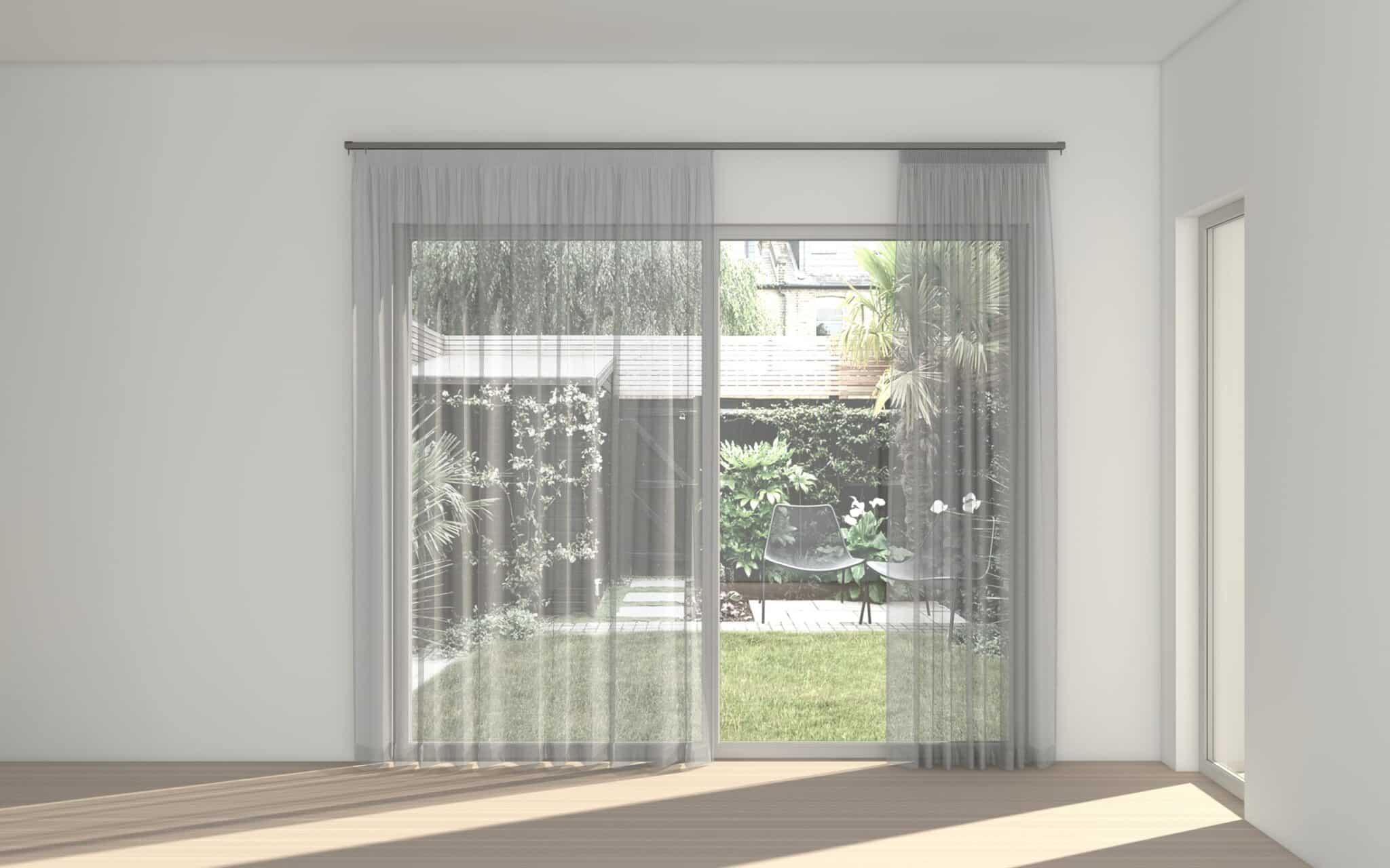 STUART GRAHAM READY MADE TEXTURED SHEER TAPED CURTAINS-TRANQUIL