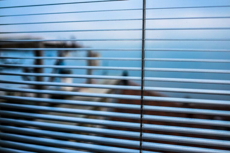 PVC Venetian Blinds in front of ocean view