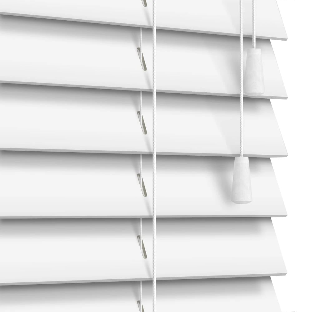 50mm PVC Fauxwood Venetian Blind - White - Image 2