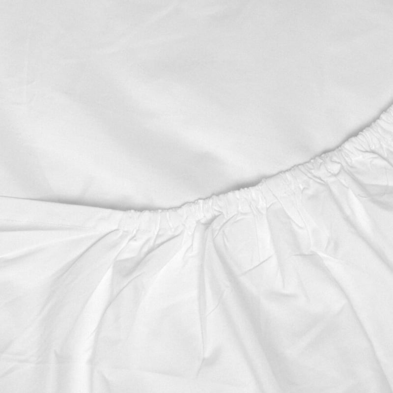 White Percale Fitted Sheet - 50/50 Polycotton