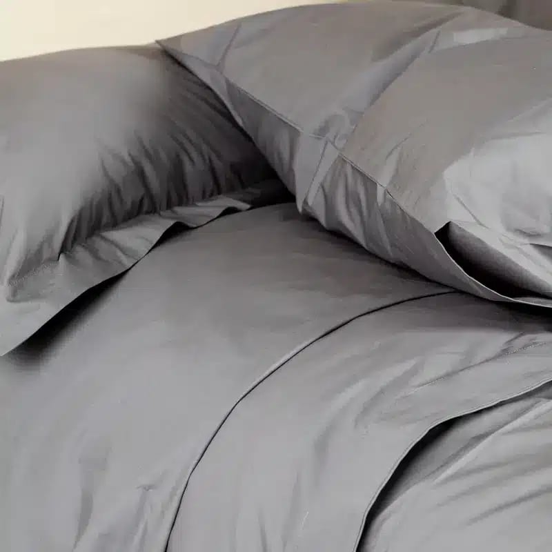 Grey Percale Flat Sheet - 100% cotton