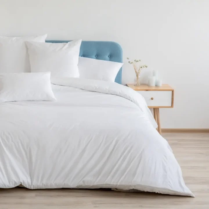 Percale Plain White Duvet Cover - 50/50 Polycotton
