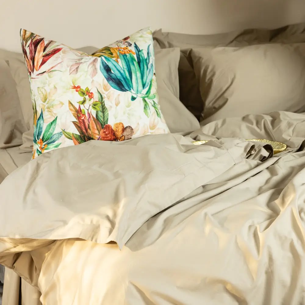 Taupe Percale Plain Pillow Case - 100% Cotton