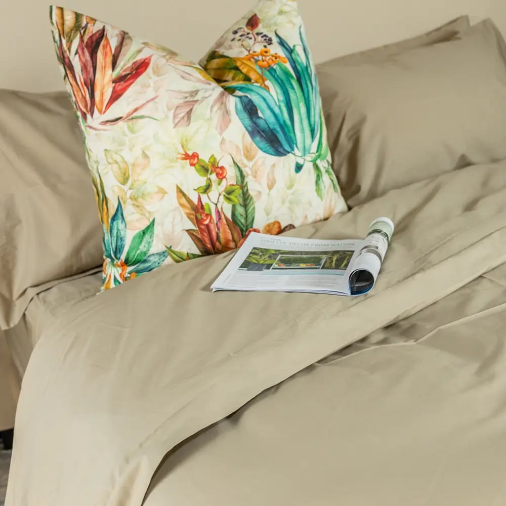 Taupe Oxford Duvet Cover - 100% cotton