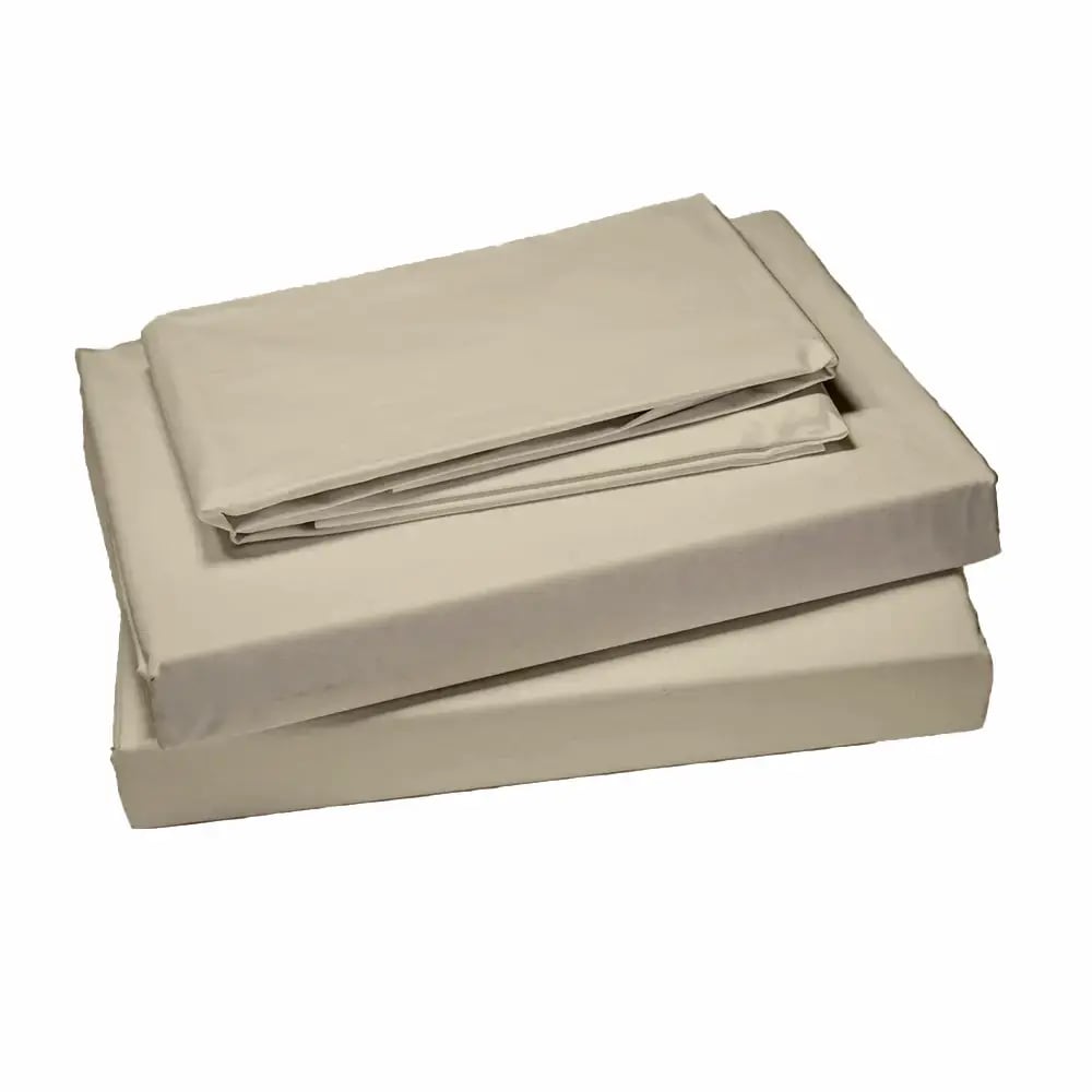 Percale Plain Taupe Duvet Cover - 100% cotton 3 Percale Plain Taupe Duvet Cover - 100% cotton