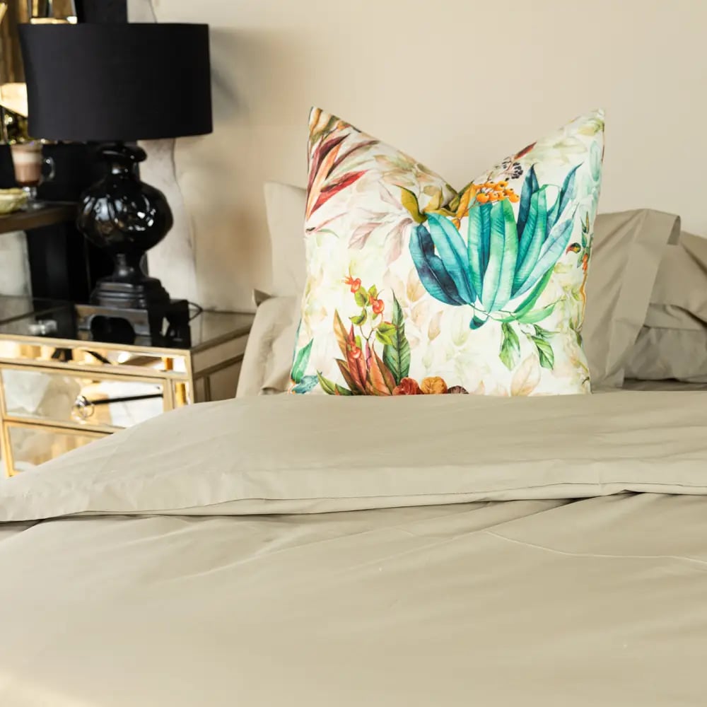 Percale Plain Taupe Duvet Cover - 100% cotton