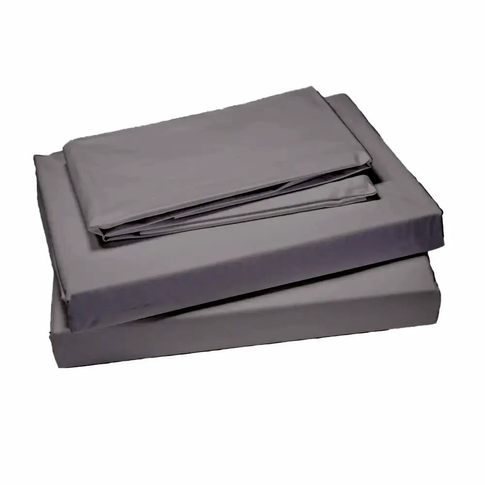 Percale Plain Grey Duvet Cover - 100% cotton