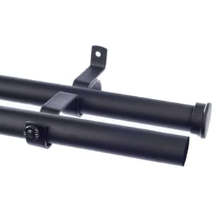 28mm Wrought Iron Double Poles Matt Black