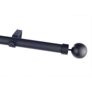 28mm Single Pole Set with Ball Finials - Matt Black