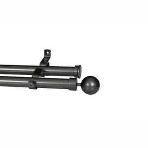 28mm Double Pole Set with Ball Finials - Gun Metal