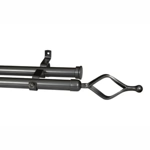 28mm Double Pole Set with Arrow Finials - Gun Metal