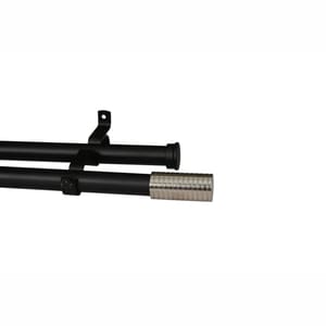 28mm Double Pole Set with Ring Finials - Matt Black