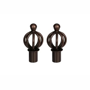 22mm Chariot Curtain Pole Cage Finials - Copper