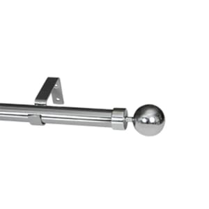 CURTAIN POLE-28MM SINGLE POLE SET BALL FINIAL-CHROME