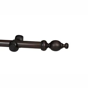 CURTAIN POLE-34MM CLASSIC WOODEN SINGLE POLE SET-CLASSIC FINIALS-DARK STAIN
