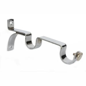28mm Curtain Pole Double Brackets - Chrome