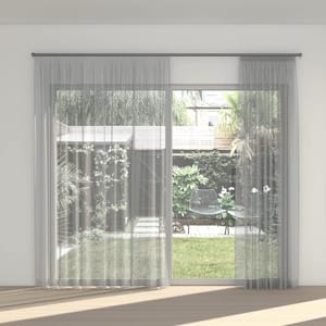 STUART GRAHAM READY MADE TEXTURED SHEER TAPED CURTAINS-TRANQUIL