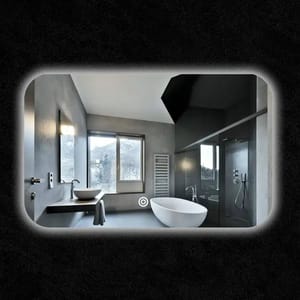 Round Edged Rectangle LED Mirror - 1000mm x 800mm