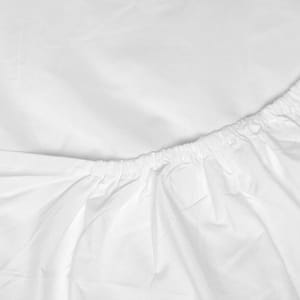 White Percale Fitted Sheet - 50/50 Polycotton