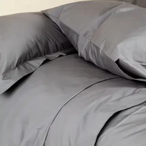 Grey Percale Flat Sheet - 100% cotton