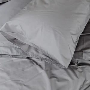 Grey Percale Plain Pillow Case - 100% Cotton