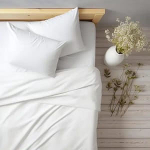 White Percale Plain Pillow Case - 80/20