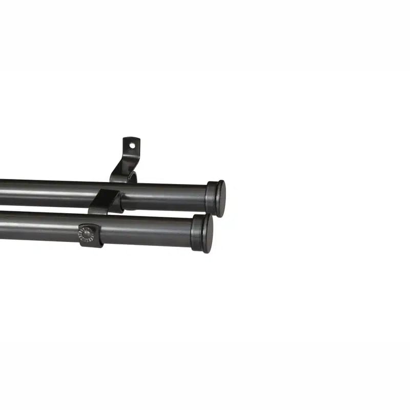 28mm Double Pole Set with End Caps - Gun Metal