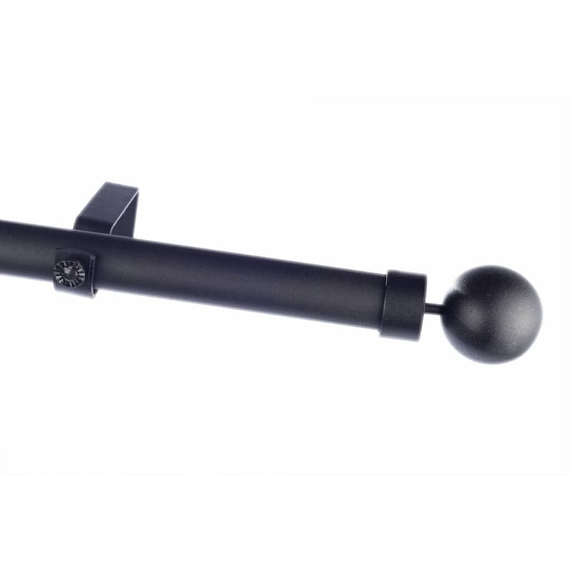 28mm Single Pole Set with Ball Finials - Matt Black