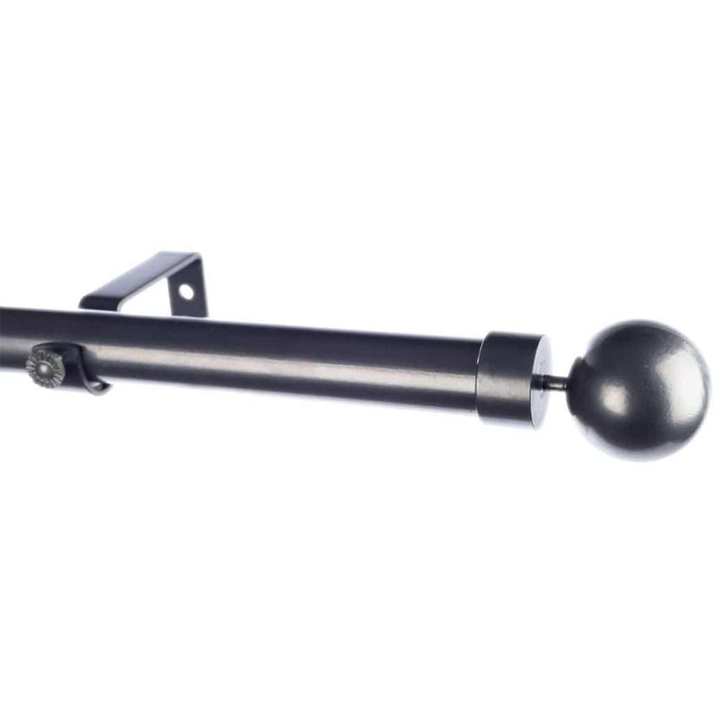 28mm Wrought Iron Single Pole Set Ball Gun Metal