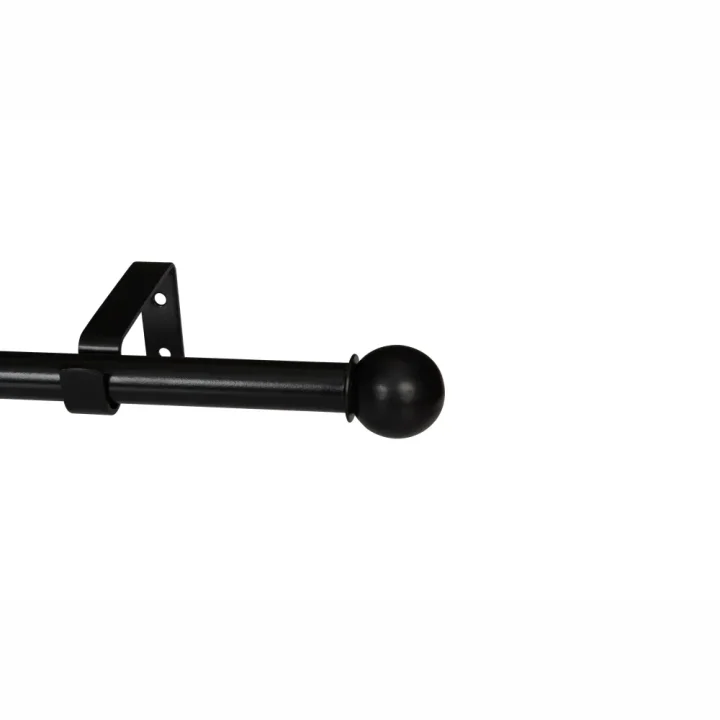 Curtain Pole-22Mm Gothic Single Pole Set-Ball Finial-Black