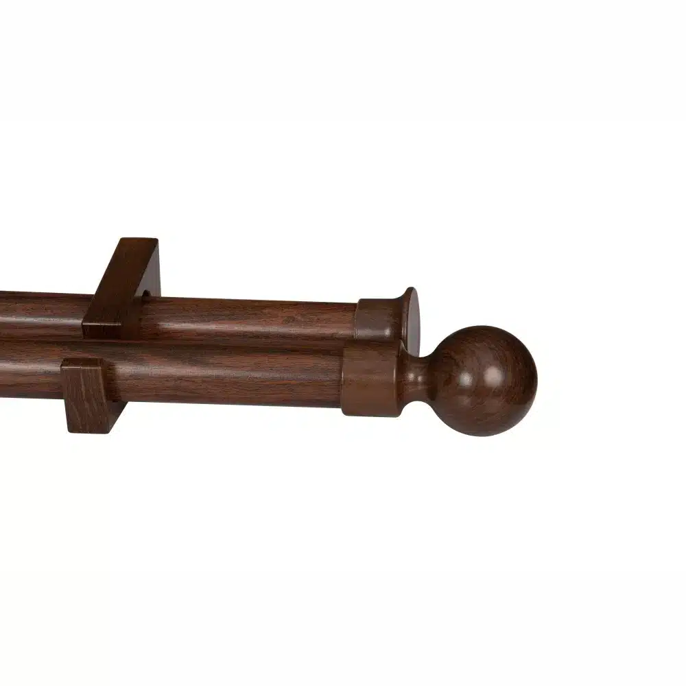 CURTAIN POLE 34MM WOOD LIKE DESIGNER DOUBLE POLE SET BALL FINIAL AUBURN   0897 Edit Result.webp