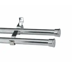 28Mm Double Pole Set With End Cap - Chrome