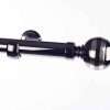 CURTAIN POLE-28MM DESIGNER SINGLE POLE SET JEWEL BLACK NICKEL 1.5M